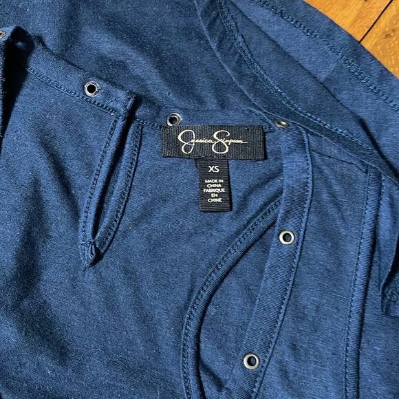 Jessica Simpson Navy Fringe Tank Top Size XS - Picture 5 of 6